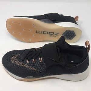 Nike air zoom strong black rose gold training shoe
